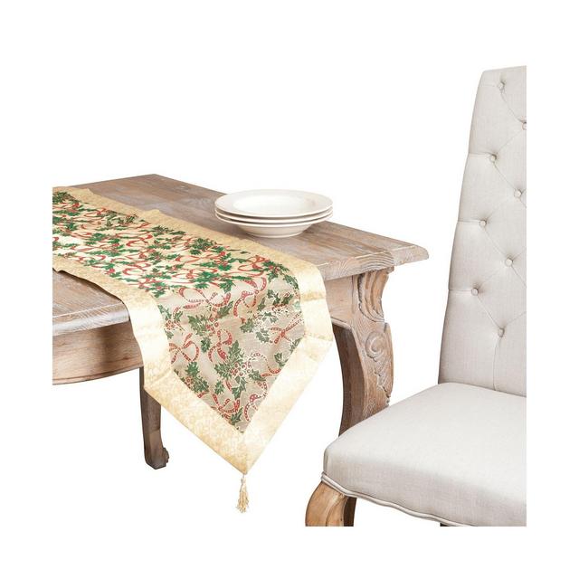 Saro Lifestyle Printed Christmas Table Runner, 16" x 108"