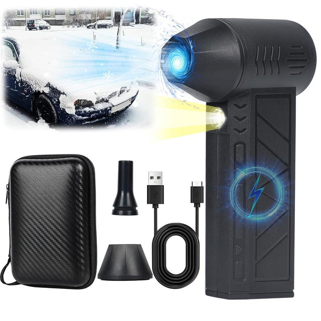 Snow Whiz Turbo Blower, Snowwhiz Turbo Blower with Led, Mini Turbo Snow Blower for Car,3 Gear Adjustable Super Power Turbo Breeze Electric Blower,Clear Snow 10x Faster