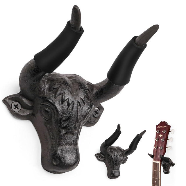 Adowes Guitar Wall Mount Hook 2 Pack, Cool Guitar Wall Hanger Cast Iron, Decorative Guitar Holder, Guitar Accessories for Acoustic, Electric Guitar, Bass, Ukulele, Banjo, Animal Decor, Guitar Gifts