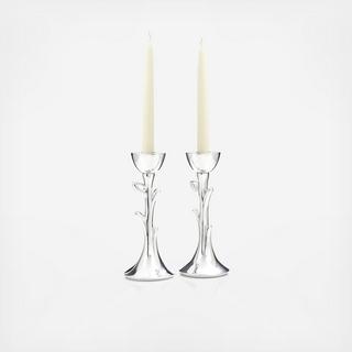 Tree Of Life Sabbath Candlestick, Set of 2