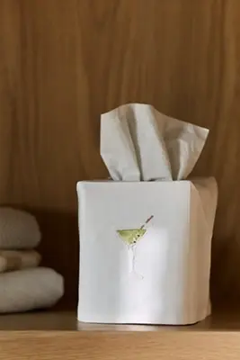 Hand-Embroidered Icon Tissue Box Cover