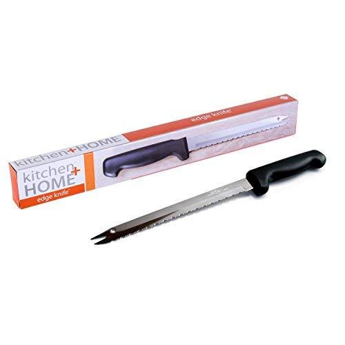 Kitchen + Home Carving Bread Knife – 8” Ultra Sharp Surgical Stainless Steel Serrated All Purpose Kitchen Knife – Never Needs Sharpening - As Seen on TV and Live Demonstration