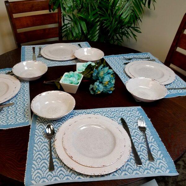 Eckert 12 Piece Melamine Dinnerware Set, Service for 4