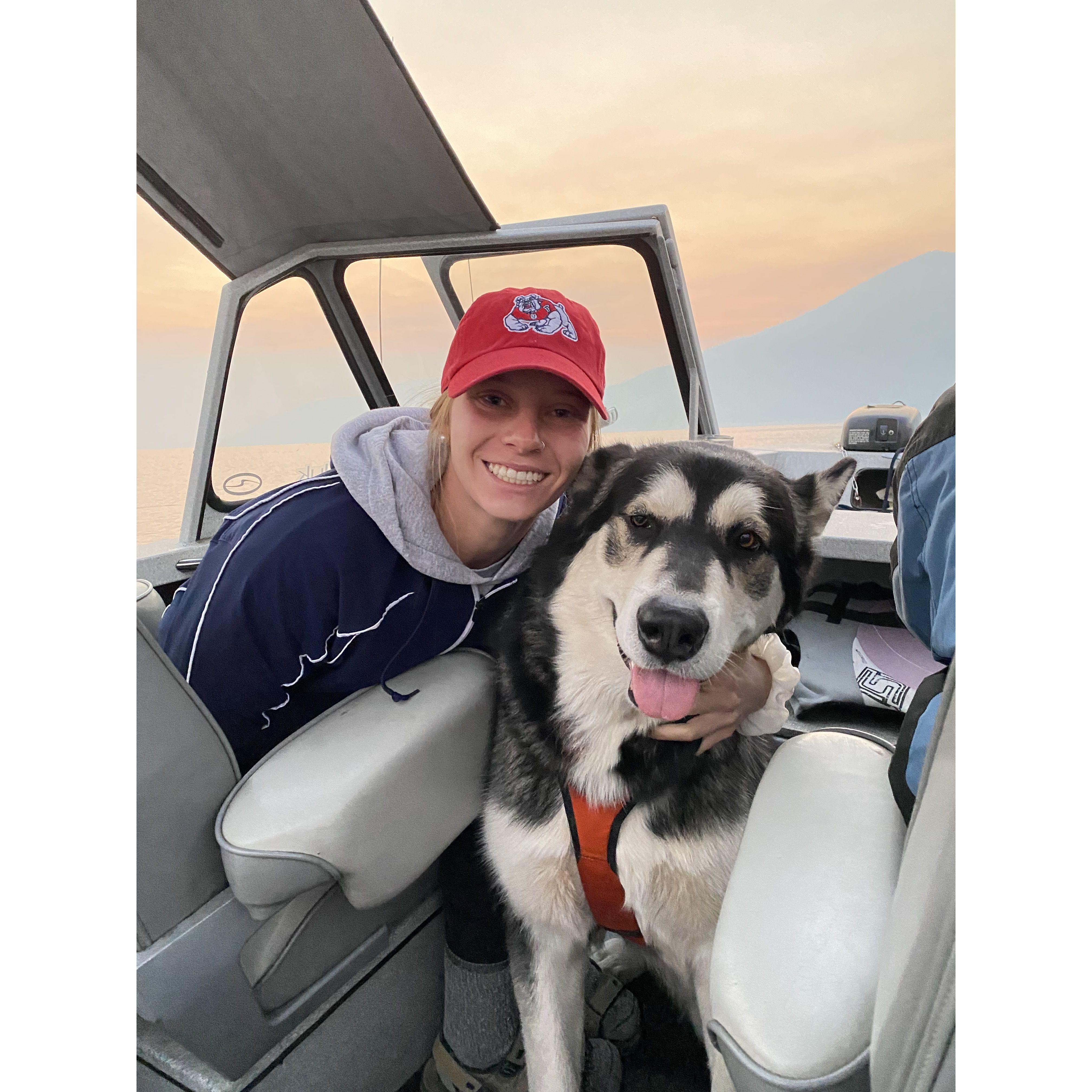 Usik loves to fish too!