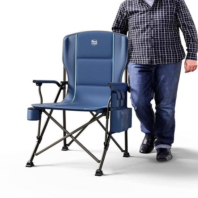 TIMBER RIDGE Oversized Folding Camping Chair High Back Heavy Duty for Adults Support up to 500lbs with Cup Holder, Side Pocket
