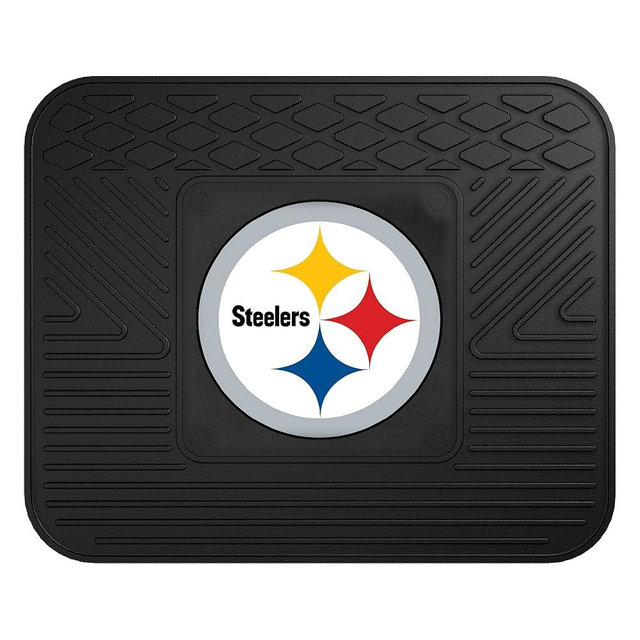 FANMATS 9998 Pittsburgh Steelers Back Row Utility Car Mat - 1 Piece - 14in. x 17in., All Weather Protection, Universal Fit, Molded Team Logo