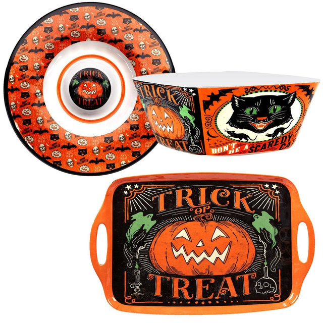 3pc Melamine Scaredy Cat Hostess Serving Set - Certified International
