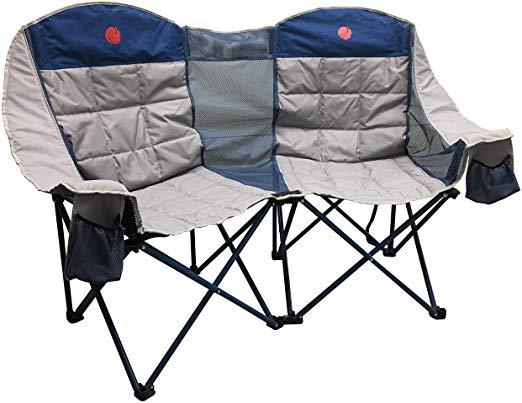 OmniCore Designs MoonPhase Home-Away LoveSeat Heavy Duty Oversized Folding Double Camp Chair Collection (Single, Double, Triple)