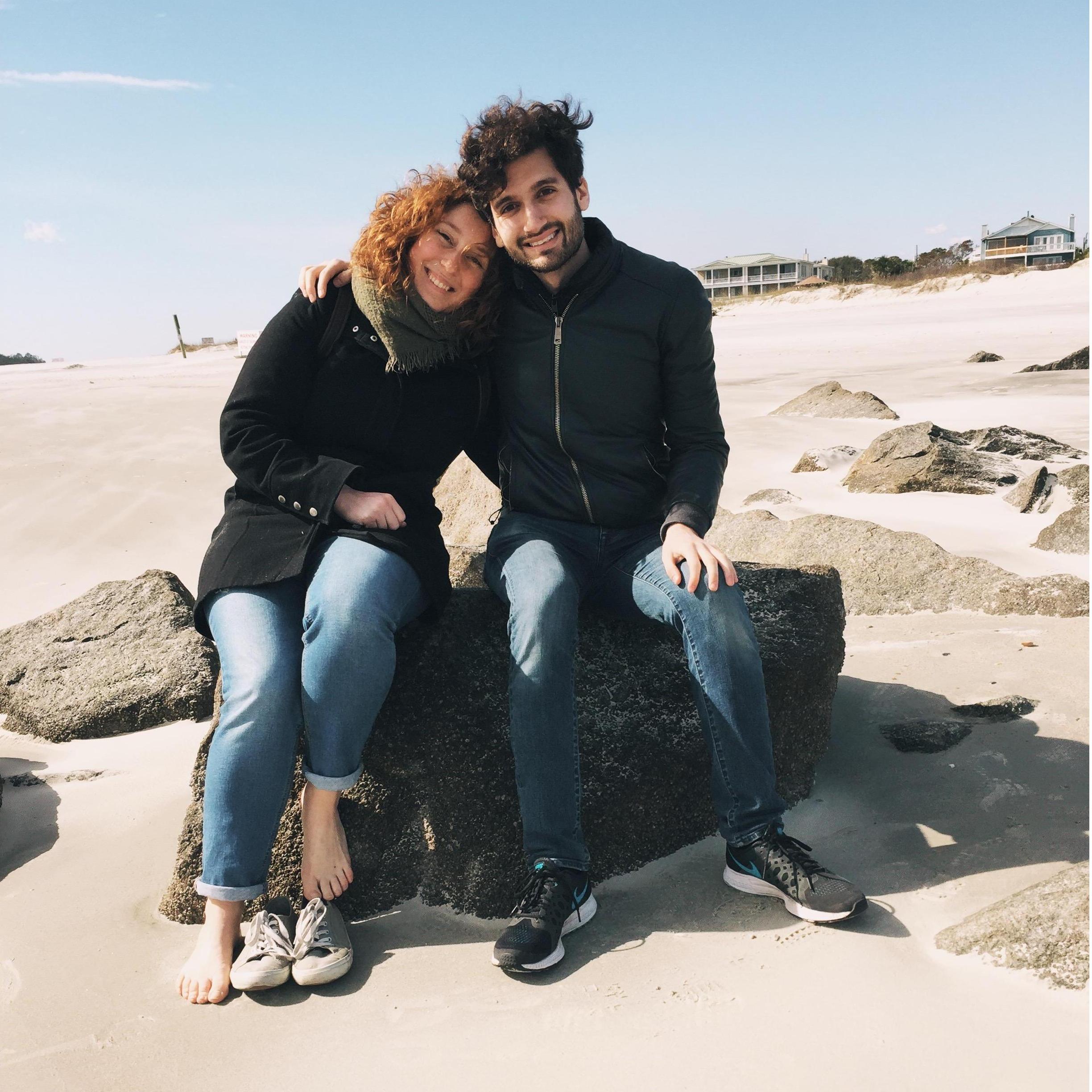 Visiting Tybee Island on our first anniversary trip to Savannah, Georgia.