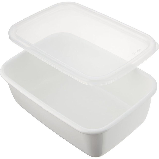 Nodahoro WRF-M White Series Storage Container, Rectangular Deep Type, M, Seal Lid, Made in Japan