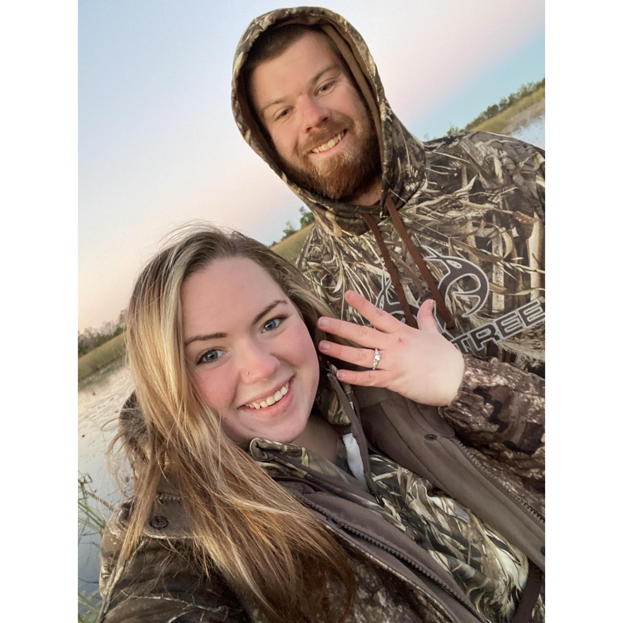 January 30th, 2022 - The day he PROPOSED! (On a duck hunt, of course)