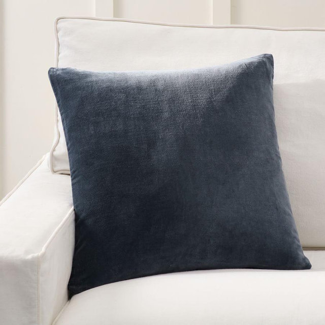 Everywhere Velvet Pillow Cover, 20 x 20", Steel Blue