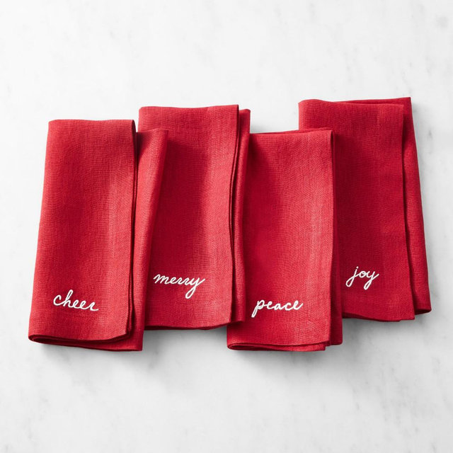 Sentiment Napkins, Set of 4, Red