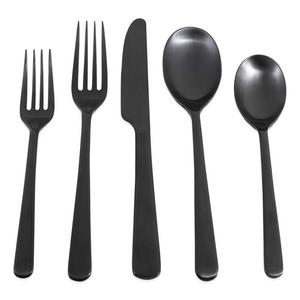Cambridge® Silversmiths Julie Satin 20-Piece Flatware Set in Black