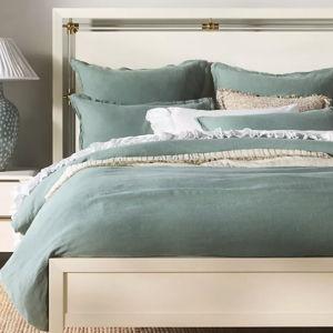 Washed Linen Duvet Cover​ - Moss