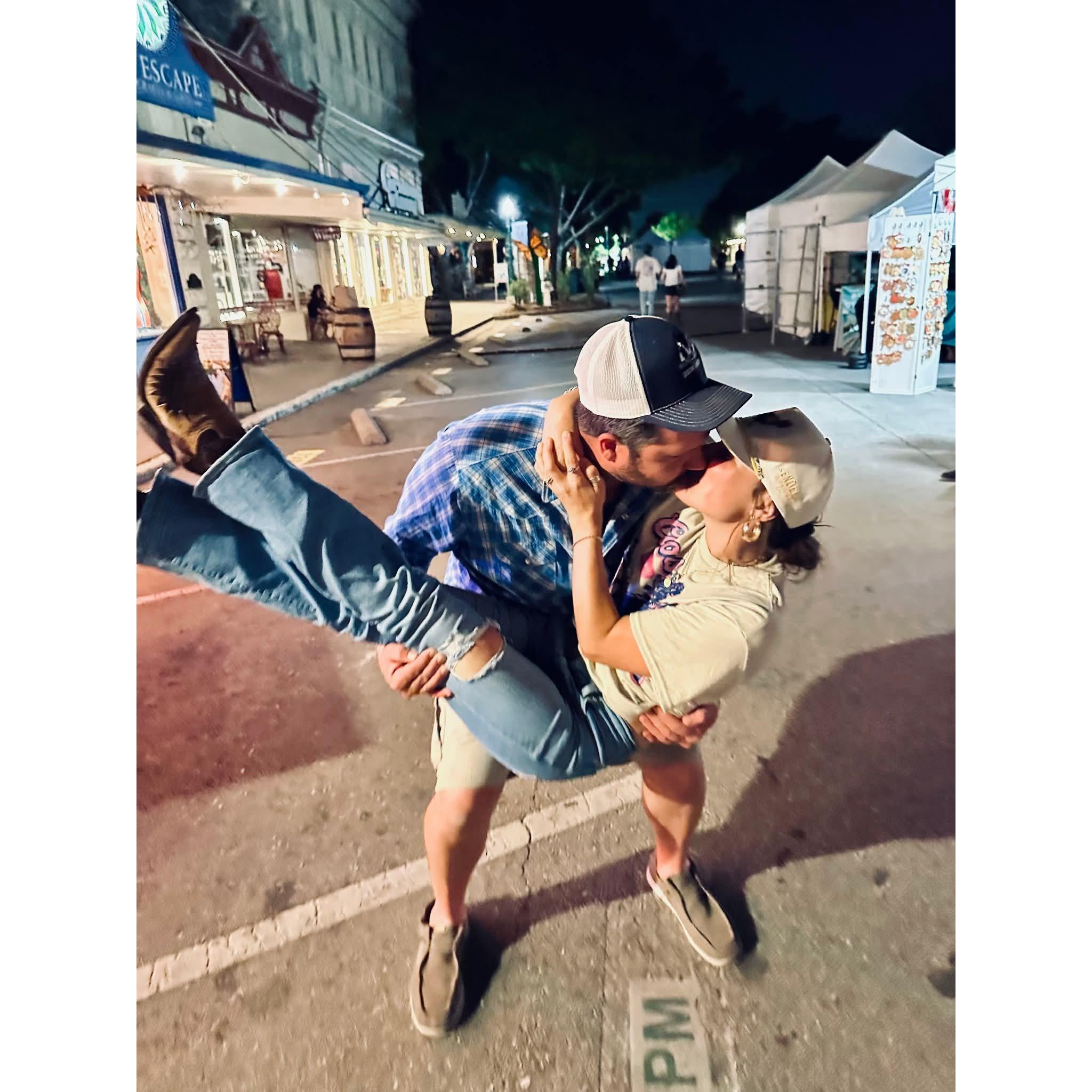 Our engagement anniversary at Poppy Fest!