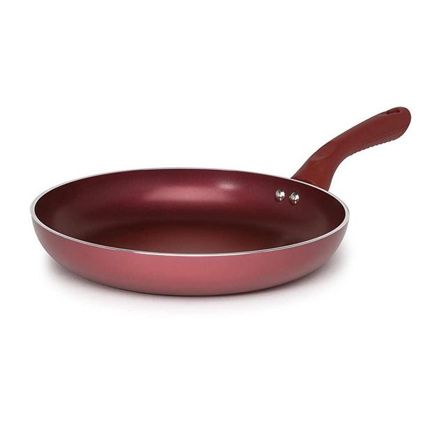 Ecolution EVRE-5124 Pure Heavy-Gauge Aluminum with a Soft Silicone Handle Non-Stick Fry Pan, 9.5 Inch, Crimson Red