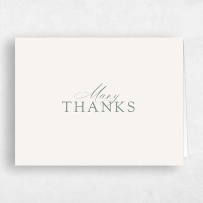 Deep Sage, Beige Wedding Thank You - Leif Landscape