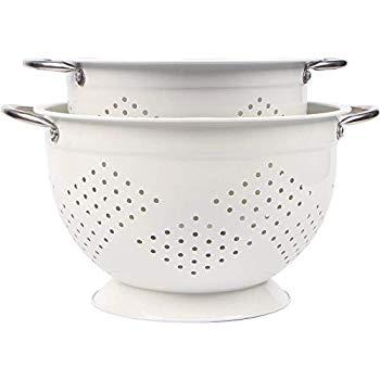 Savora Large Stainless Steel Colander, 5-Quart, Noir