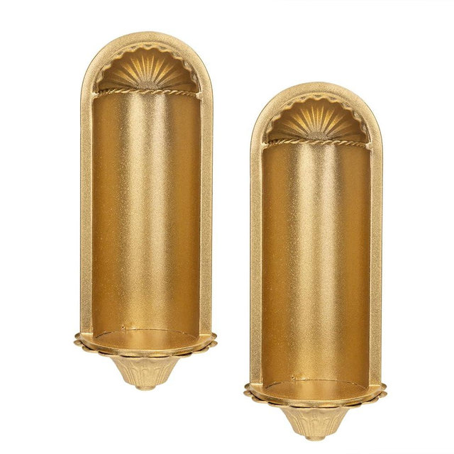 Candle Sconce Set of 2,Gold Wall Candle Sconce,Wall Decorations,Rustic Home Decor