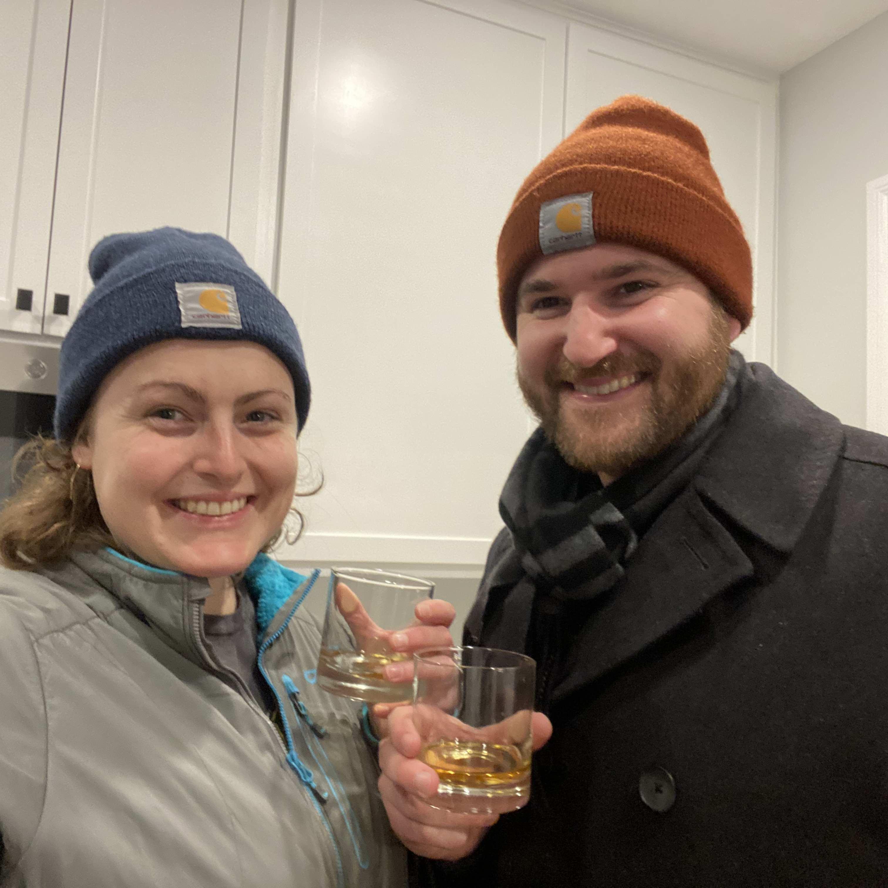 Our first toast after purchasing our first home! We moved during the biggest blizzard of the year!