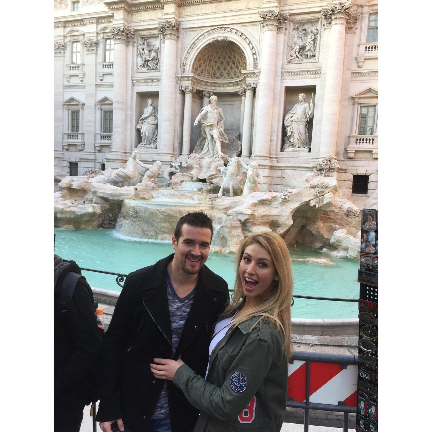 Making wishes at the Trevi Fountain, Rome, Italy