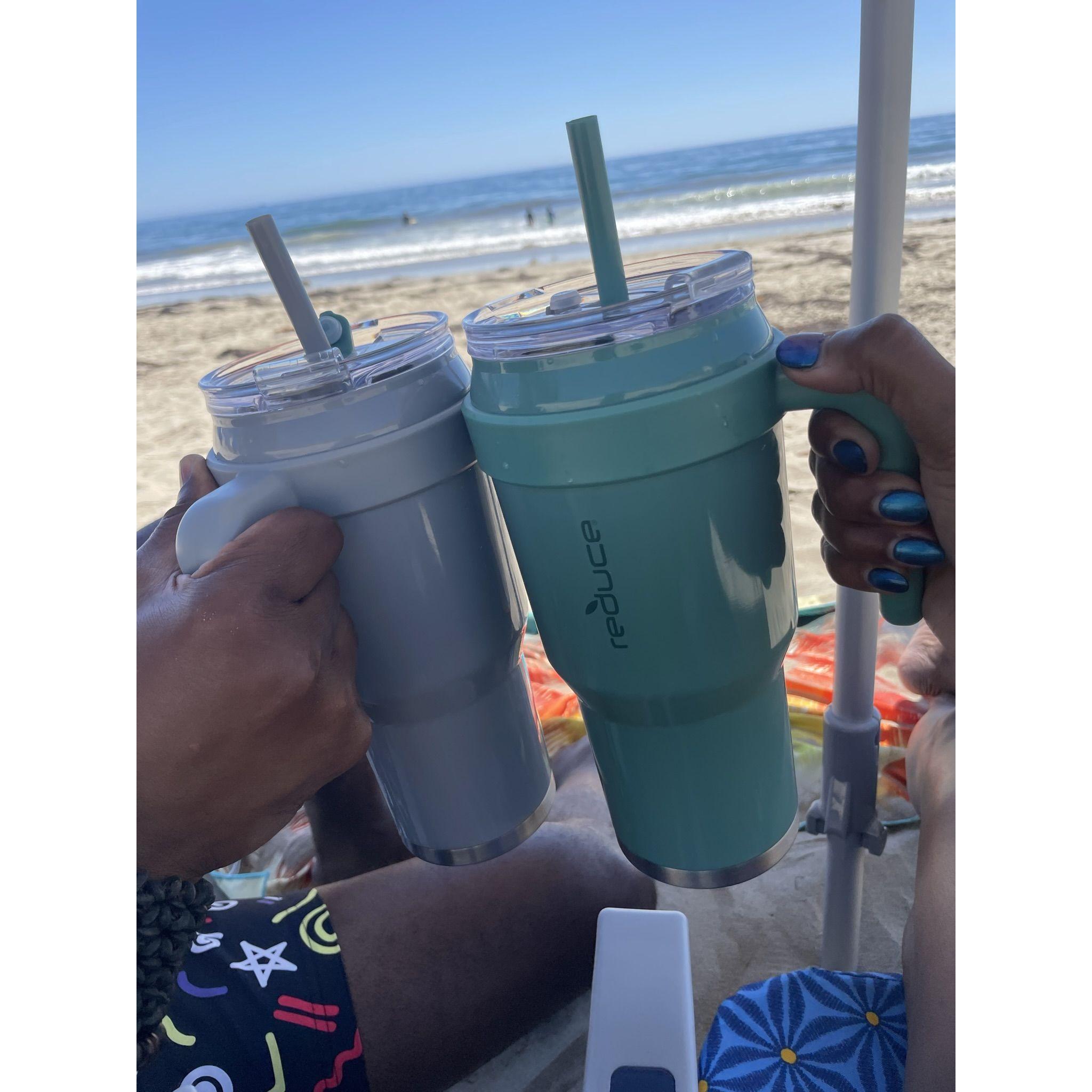 This is how we beach! Costco Ritas & Milagro!