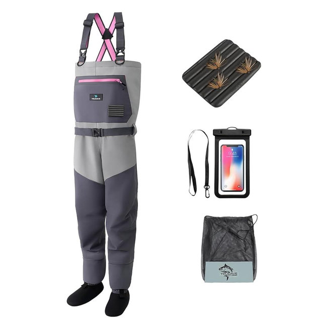 Trudave Women's Fishing Waders, Insulated Chest Waders with Stockingfoot Waterproof Neoprene Hunting Waders for Women