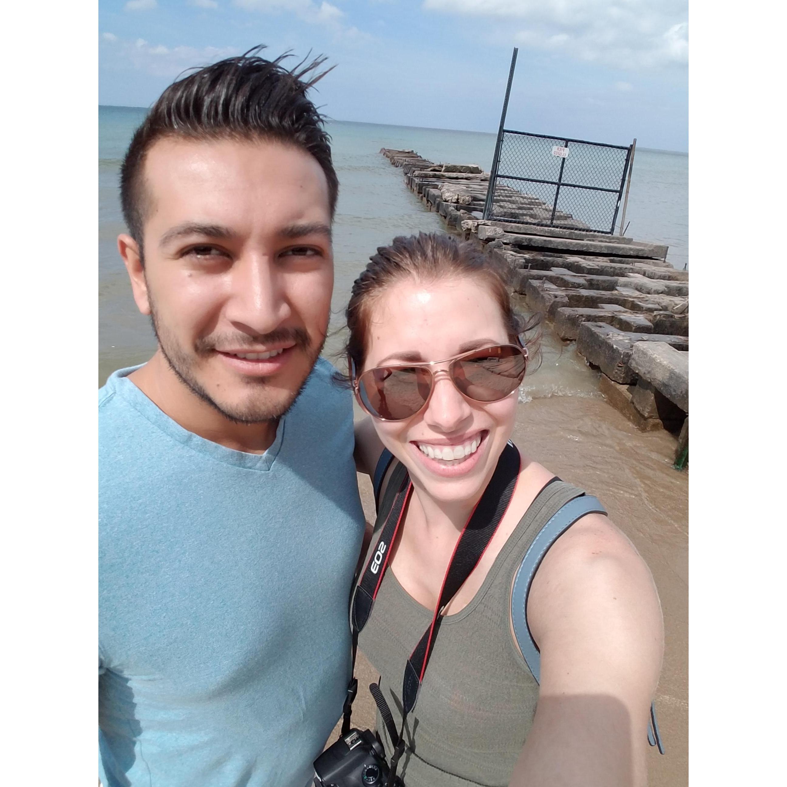 Our first trip to Milwaukee, and Fabyan's first trip to Lake Michigan. He fell in love with Wisconsin!