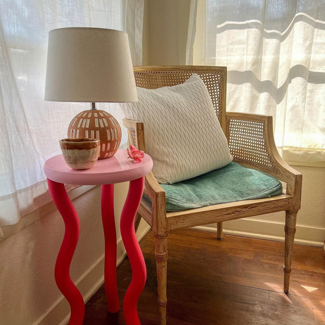 The Jelly Table - Colorful, Curvy, Original Side Table Design - Queer Designed and Manufactured - Red + Pink