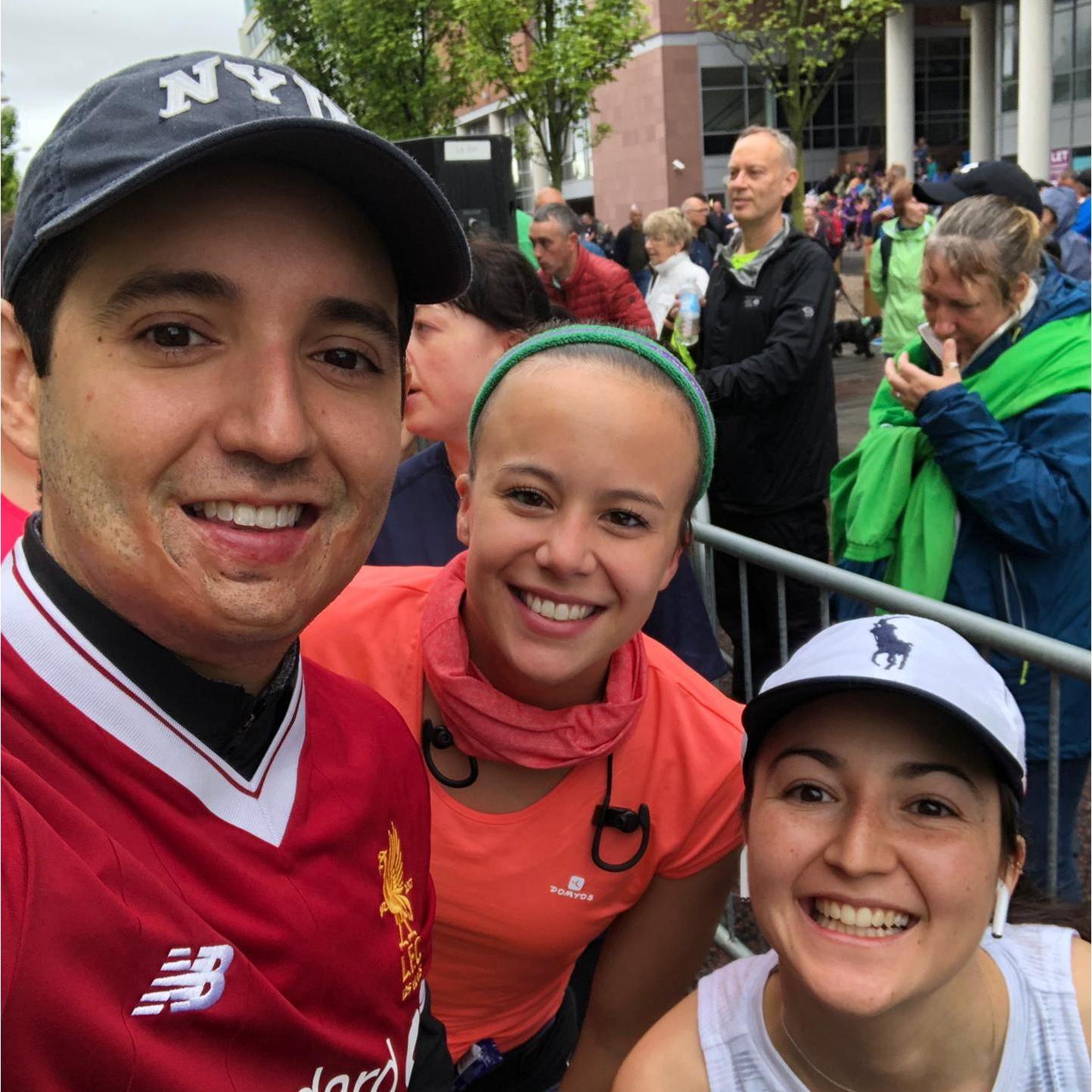 Our first half-marathon together, with Lucy (Luis' sister) and Pau (Luis' cousin - not on the picture 'cause she's already way ahead of us, as usual).
May 2019, Liverpool (UK)