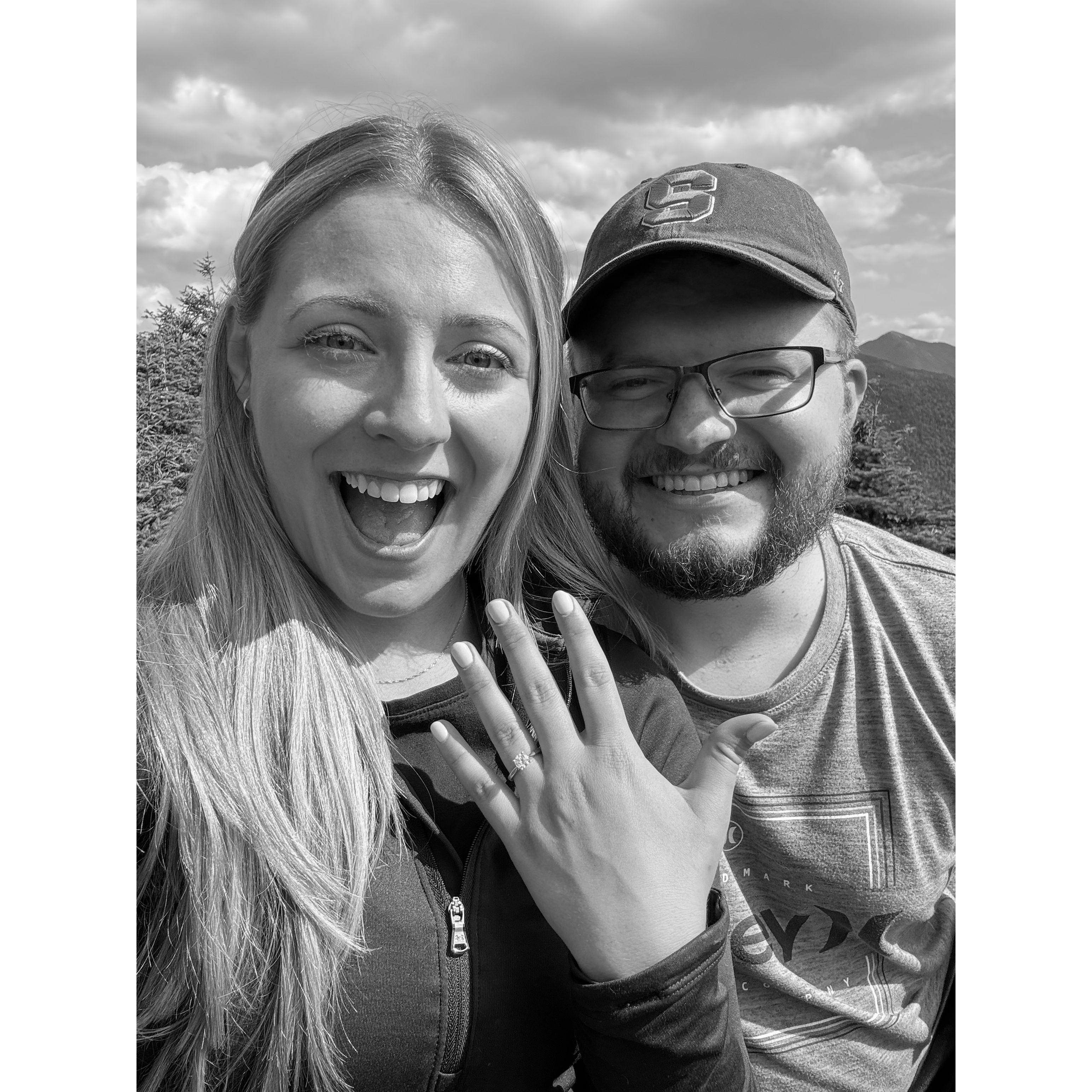 TJ proposed at the top of Phelps Mountain in the ADK high peaks. This was the most special moment in our favorite place 08.08.2024