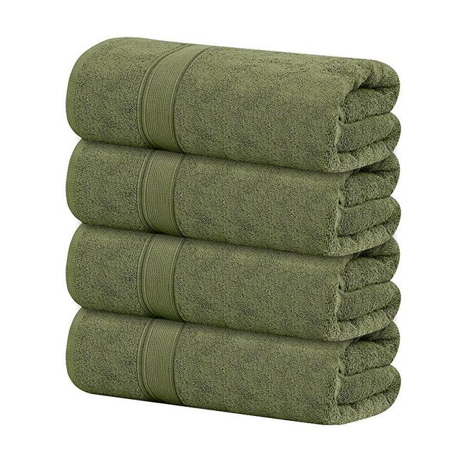 Tens Towels Green 4 Piece XL Extra Large Bath Towels Set 30 x 60 inches  Premium Cotton Bathroom Towels Plush Quality 