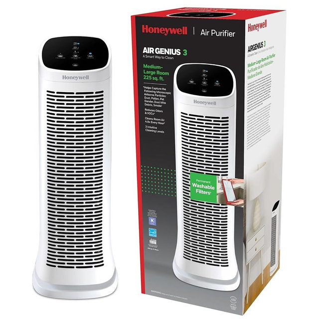 Honeywell HFD300 AirGenius 3 Air Purifier, Medium/Large Rooms (225 sq. ft.) White