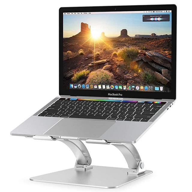 Nulaxy Laptop Stand, Ergonomic Adjustable Laptop Riser Computer Laptop Stand Compatible with MacBook, Air, Pro, Dell XPS, Samsung, Lenovo, Alienware All Laptops 10-17.3", Supports Up to 44 Lbs -Silver
