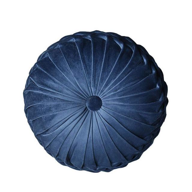 Gentlecarin Round Filled Cushion,Velvet Cushions,Pleated Round Pillow, Scatter Cushion Home Decorative for Home Sofa Chair Bed Car Decor