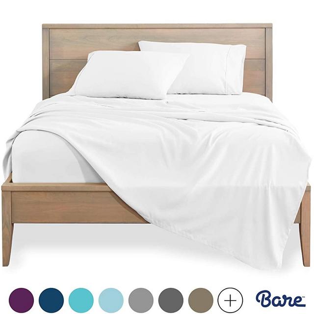 Bare Home King Sheet Set - 1800 Ultra-Soft Microfiber Bed Sheets - Double Brushed Breathable Bedding - Hypoallergenic – Wrinkle Resistant - Deep Pocket (King, Cool White)