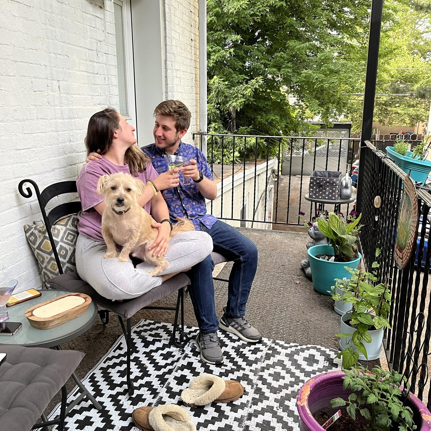 Hillary and Jay celebrating moving in together in June 2022