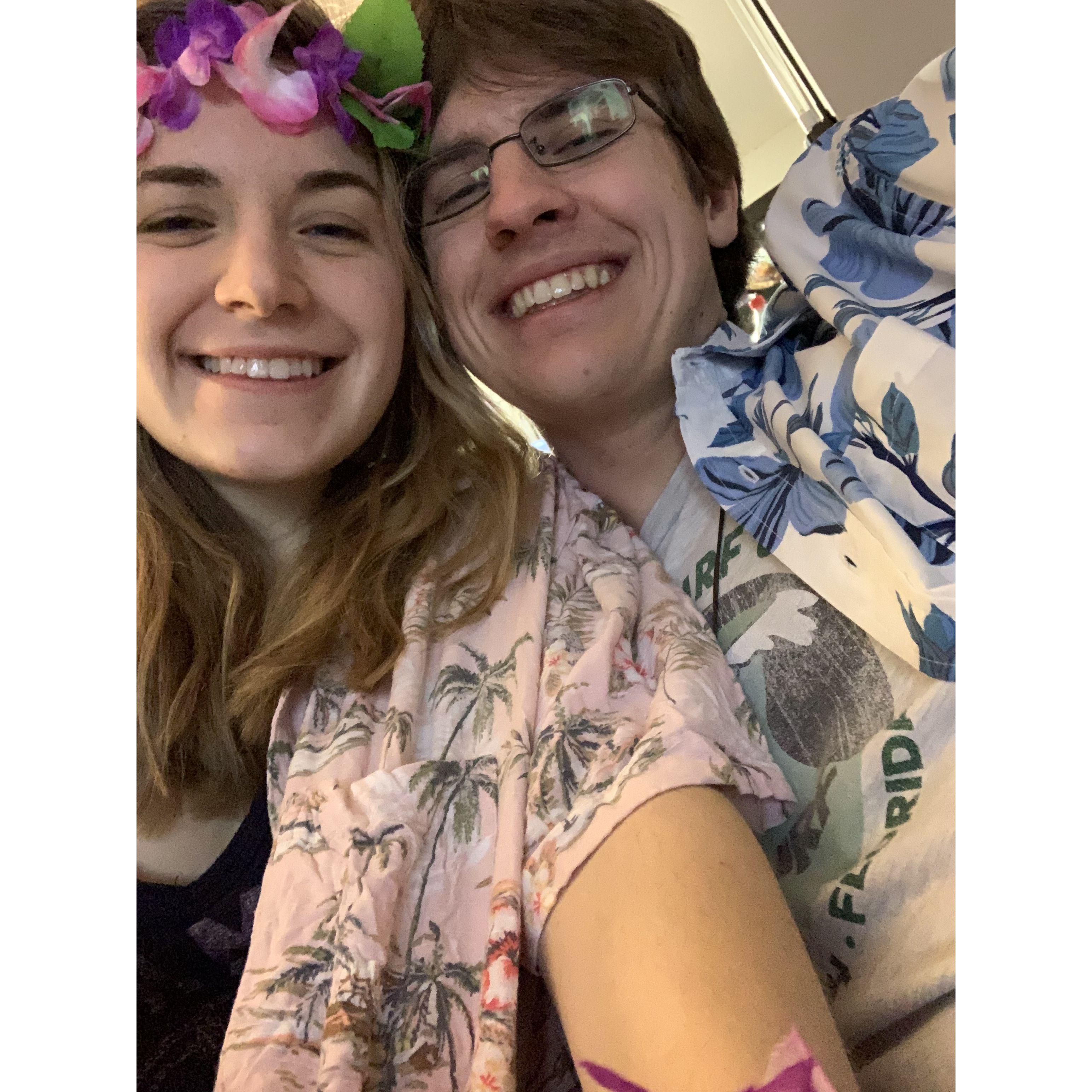 In January 2021, we had a joint luau-themed birthday party for Cate and two of our other friends. Cate wanted to take a lot of selfies in her flower crown