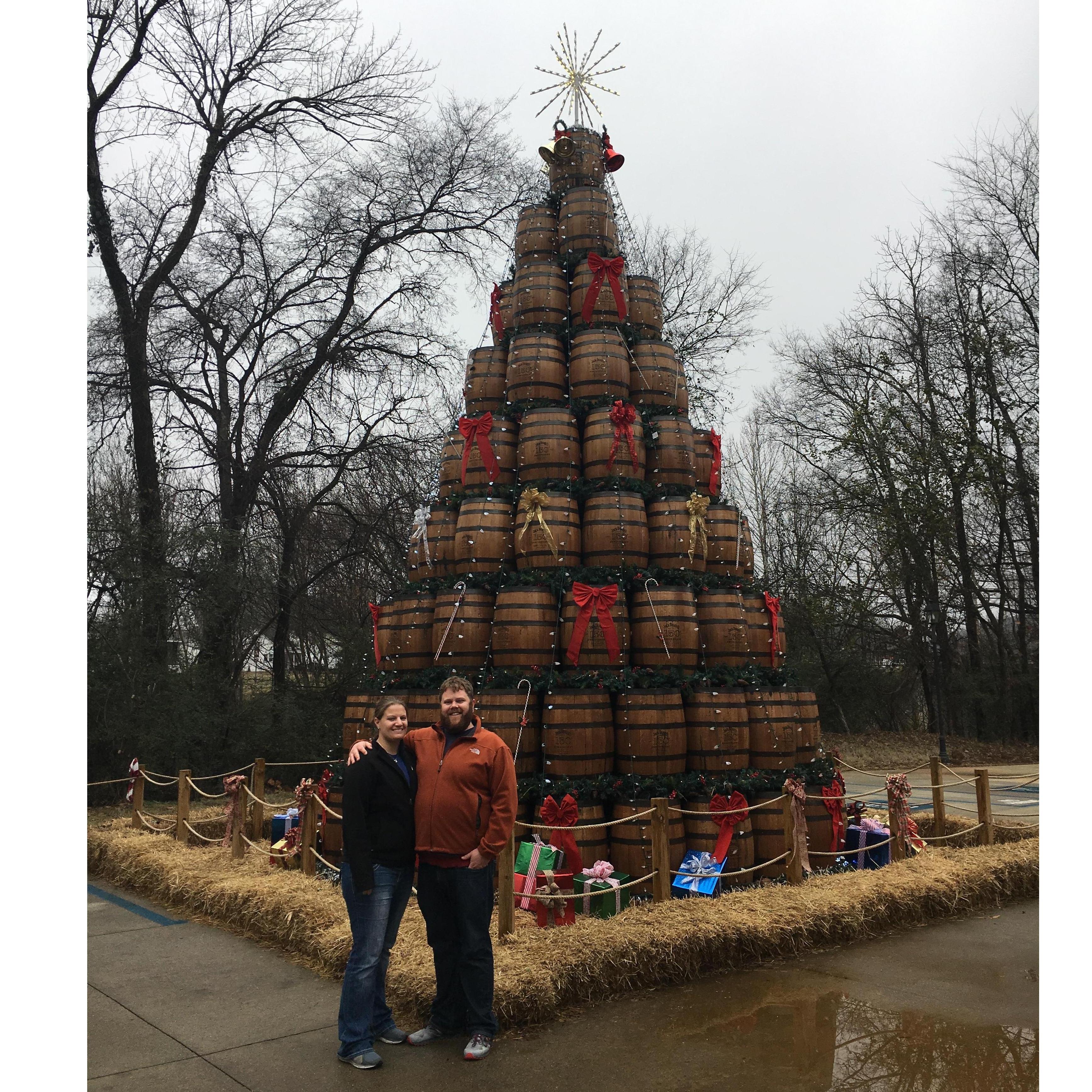 Christmas trip 2016 to Nashville, TN... this is the Christmas decoration at the Jack Daniels Distillery in nearby Lynchberg, TN.