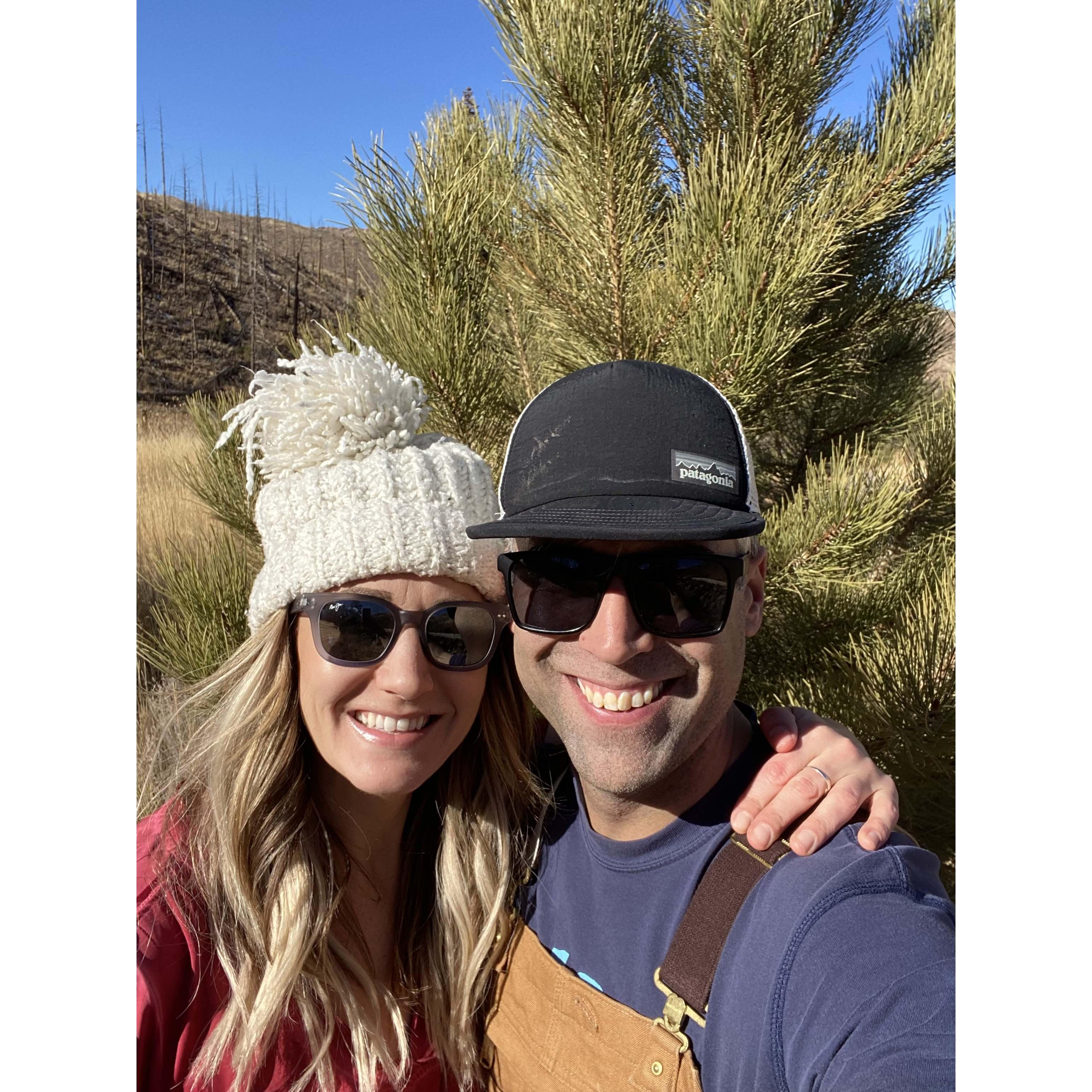 Cutting down our first Christmas tree