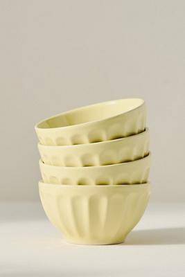 Amelie Latte Portuguese Stoneware Cereal Bowls, Set of 4