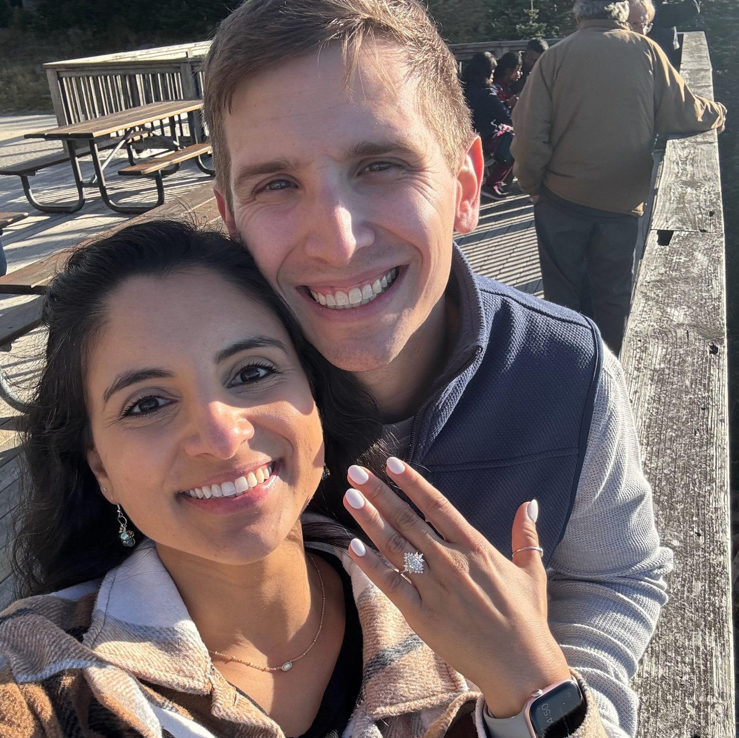 I said yes at the top of Cannon Mountain in Franconia Notch State Park!