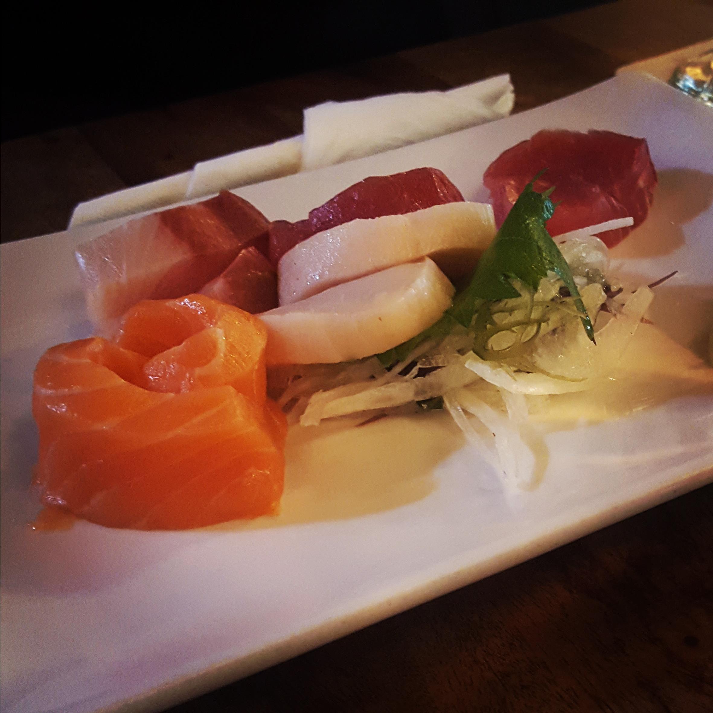A sashimi plate at one of our favorite bars, Liberty.
