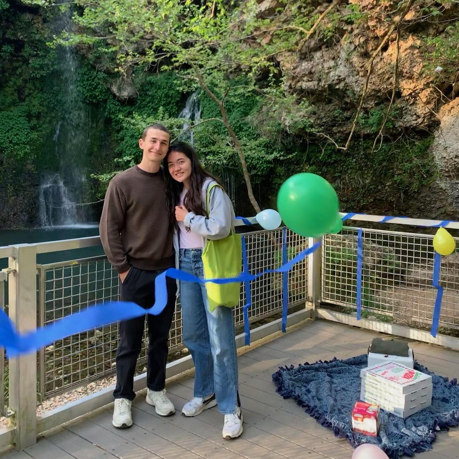 Josh's birthday picnic! Also note the buzz cut