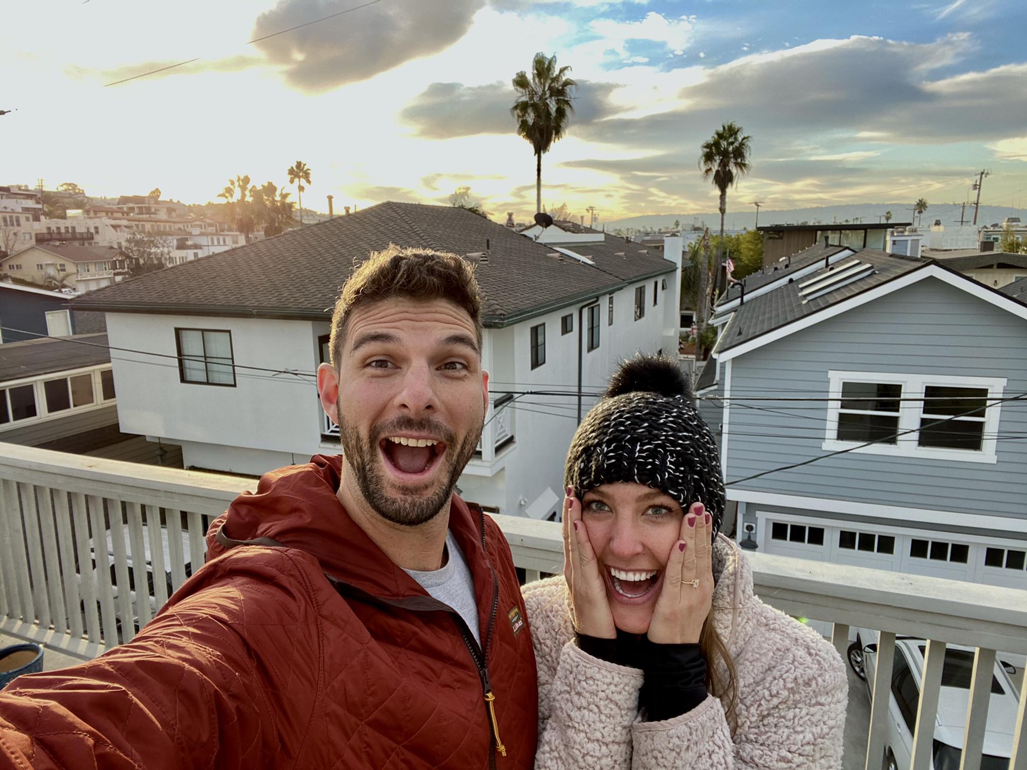 December 5, 2020: Right after the proposal in Hermosa Beach, CA over a gorgeous sunrise!💍