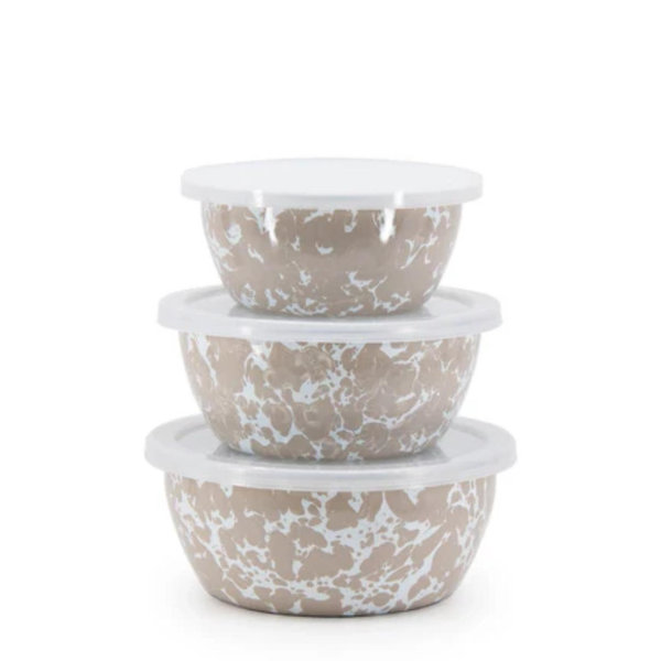 Taupe Swirl Nesting Bowls- Golden Rabbit