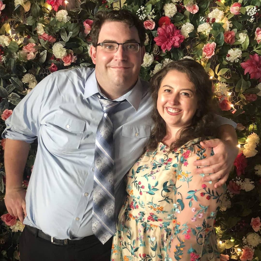 Andy and Alex at a friend's wedding