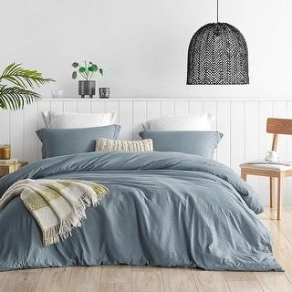 Natural Loft Oversized Comforter Set - Smoke Blue - Smoke Blue - Queen