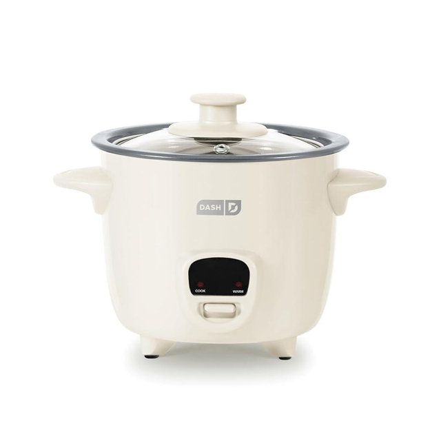 DASH Mini Rice Cooker Steamer with Removable Nonstick Pot, Keep Warm Function & Recipe Guide, .5 Quart, for Soups, Stews, Grains & Oatmeal - Cream